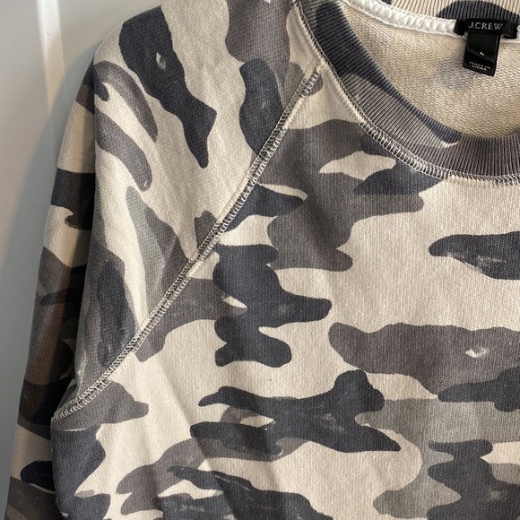 J. Crew Faded Gray Camo Sweatshirt Pullover EUC - Picture 5 of 9